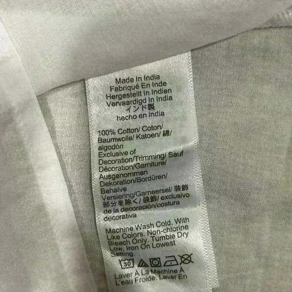 NWT J Crew White Cotton Top Embroidered Short Sleeve Semi Sheer Shirt Size S - Picture 5 of 8